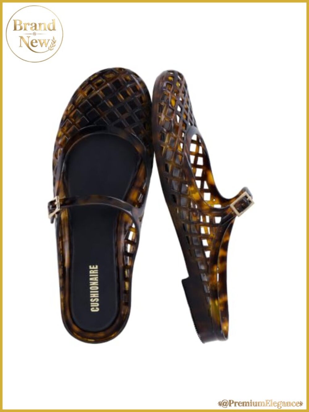 CUSHIONAIRE Java Women's Jelly Flats with Adjustable Strap